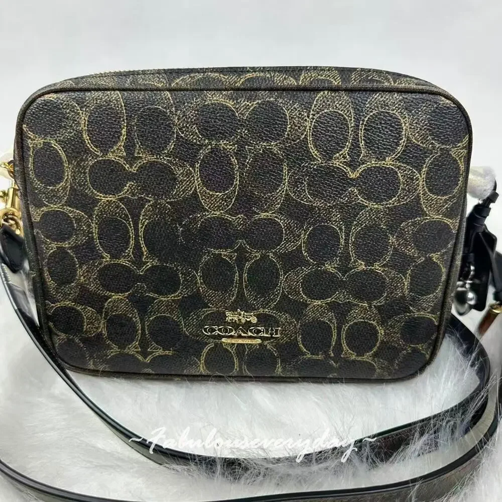Coach Carey Crossbody Bag In Loved Signature Canvas With Charms Brown CEK68 NWT - Picture 2 of 10